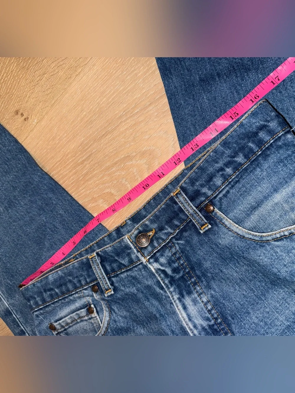 VTG Levi's 545 Brown Leather Tab Blue Jeans